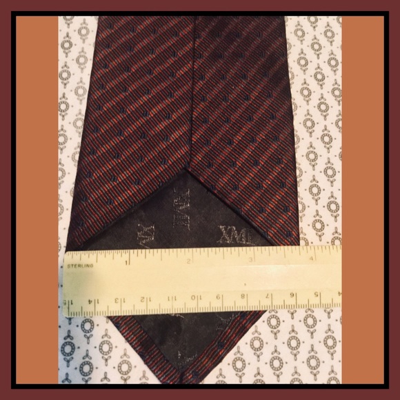 XMI hand made silk tie EUC classic stripe print - Picture 6 of 6